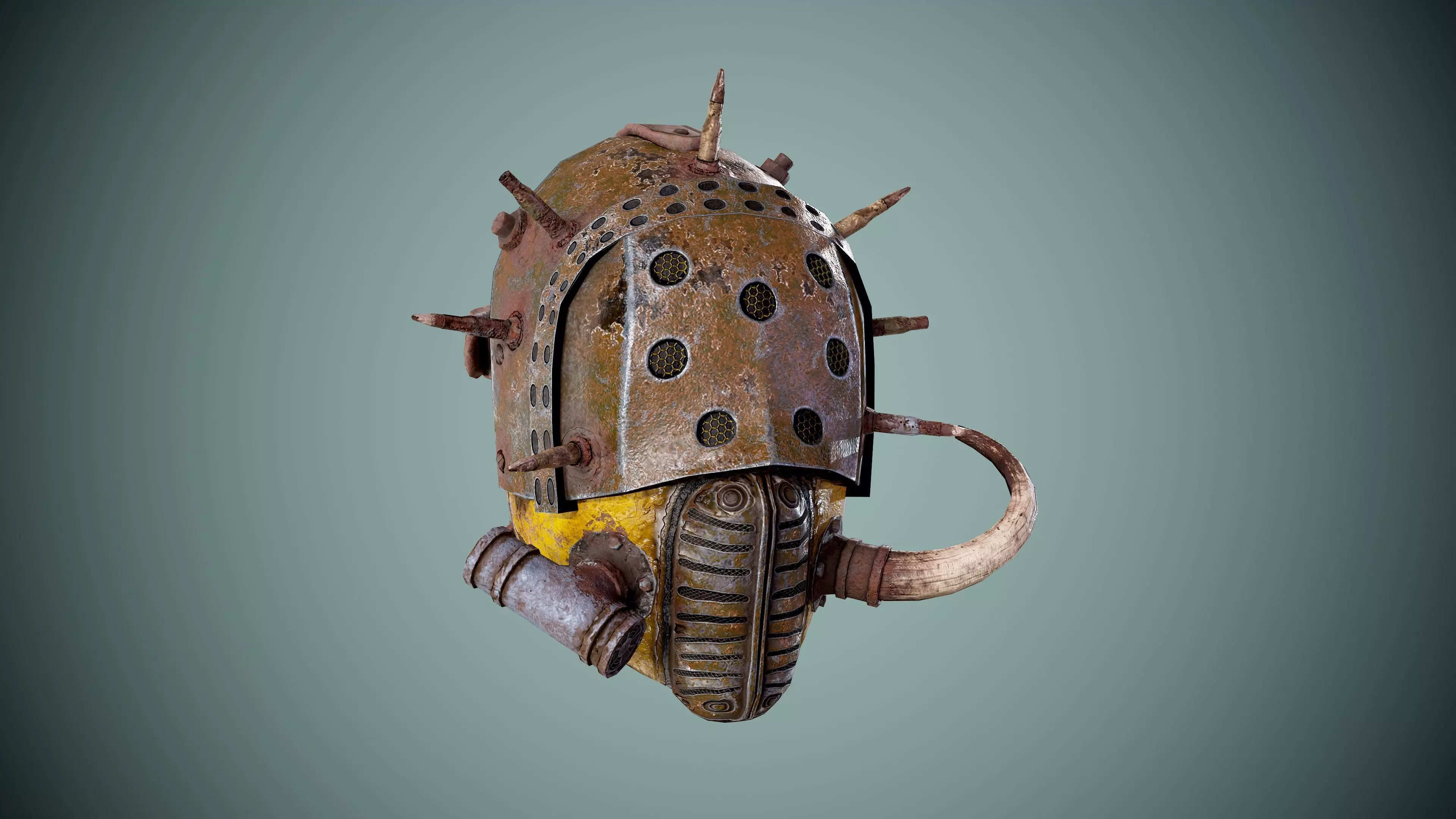 Post apocalyptic Mask Low-poly 3D model_0