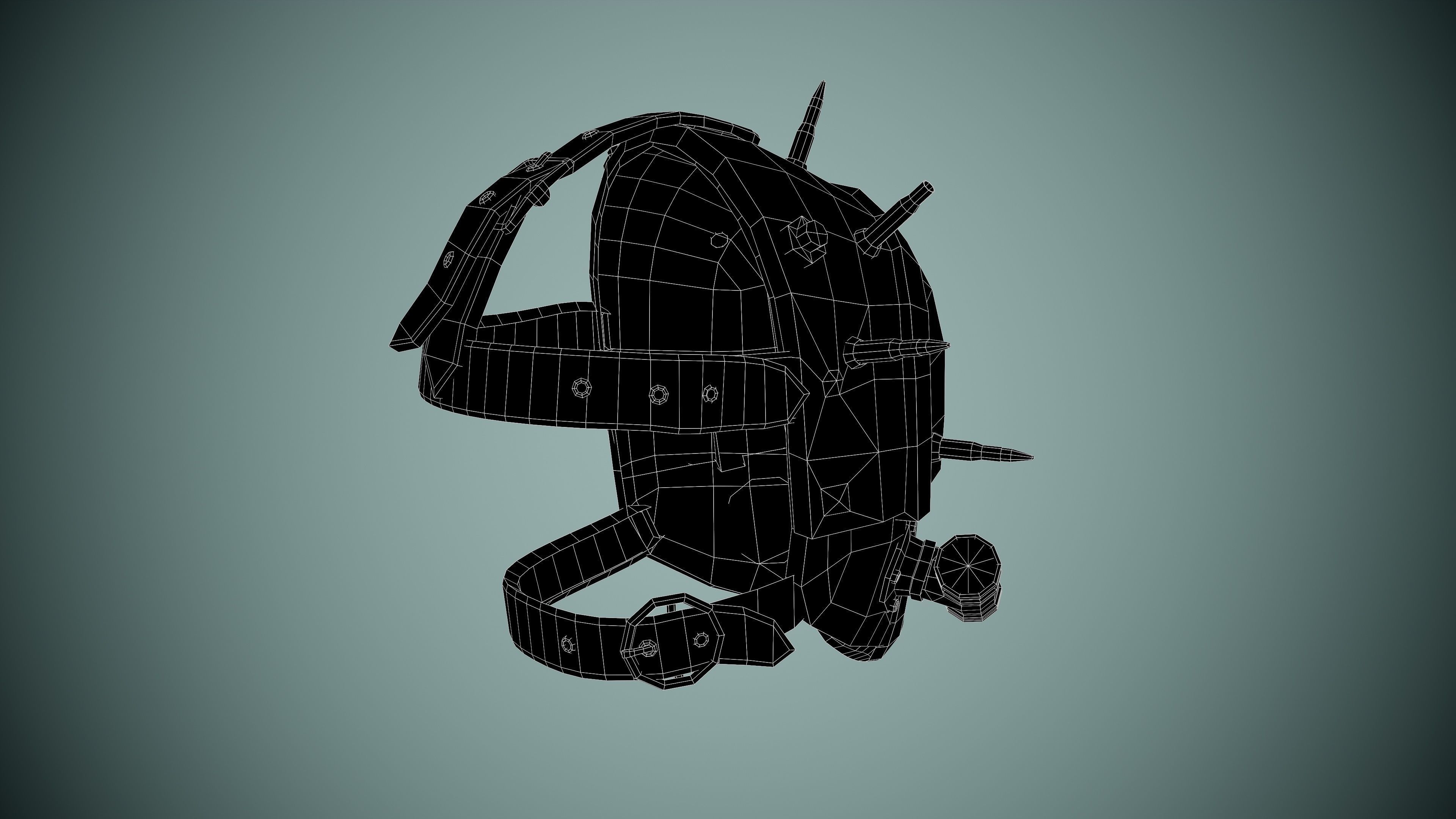 Post apocalyptic Mask Low-poly 3D model_27