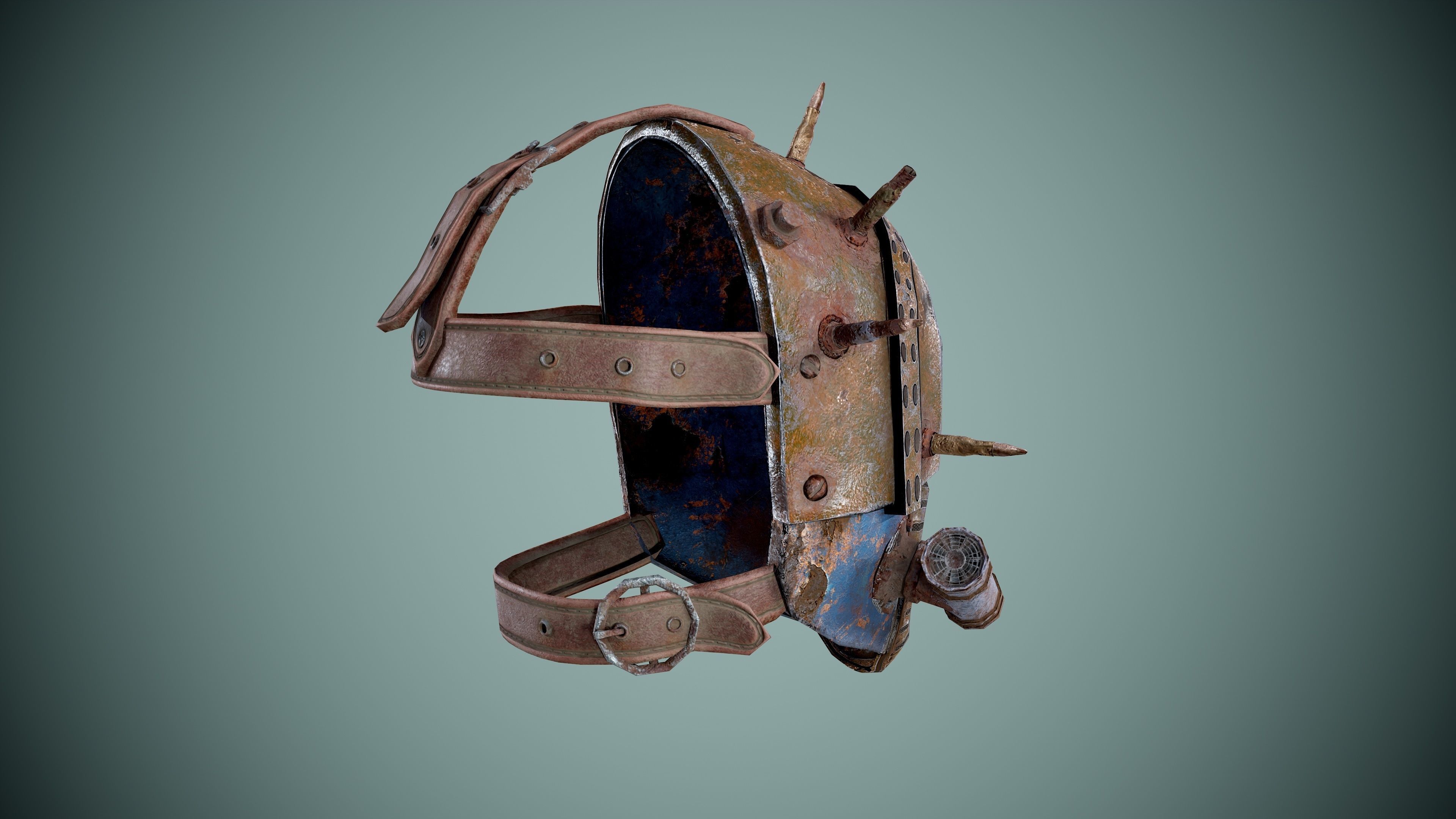 Post apocalyptic Mask Low-poly 3D model_12