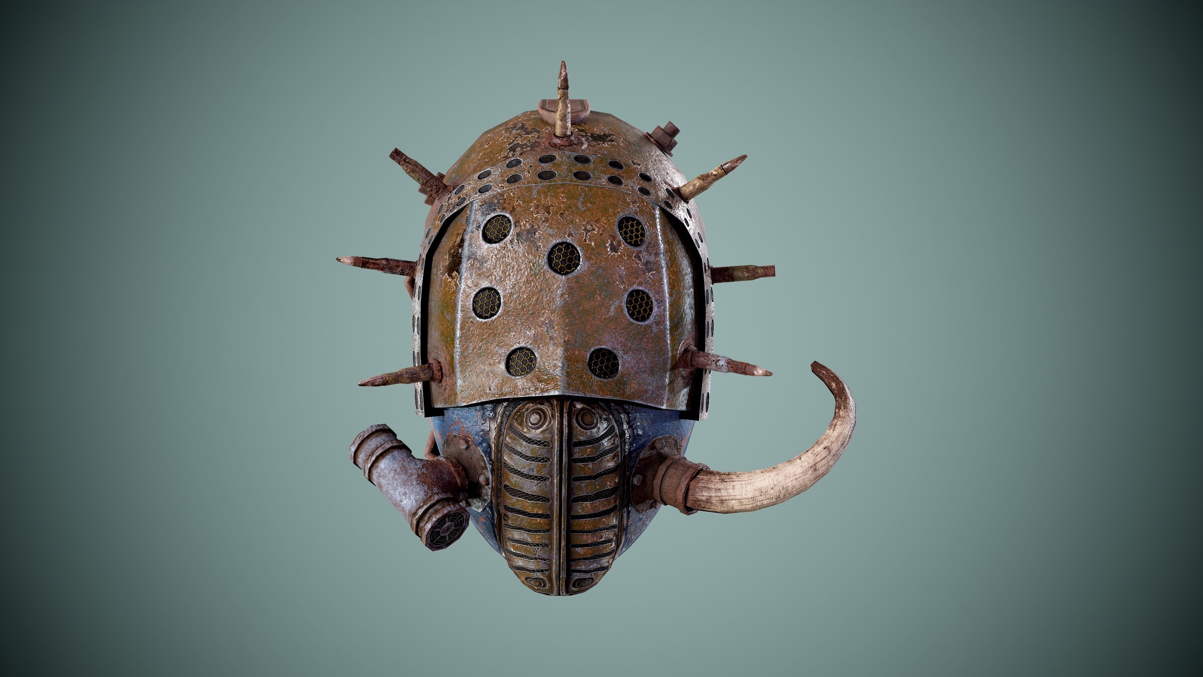 Post apocalyptic Mask Low-poly 3D model_9