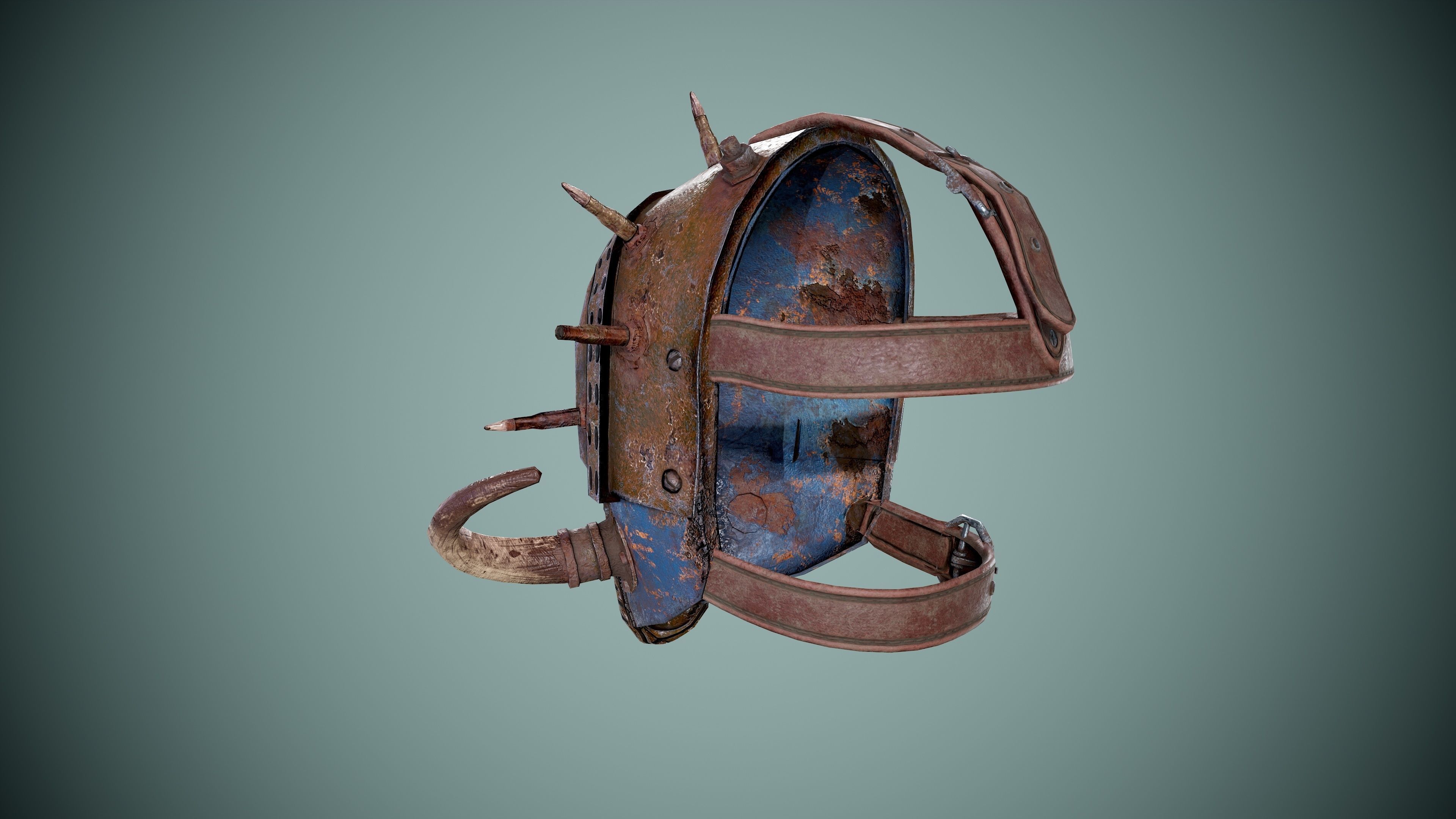 Post apocalyptic Mask Low-poly 3D model_11