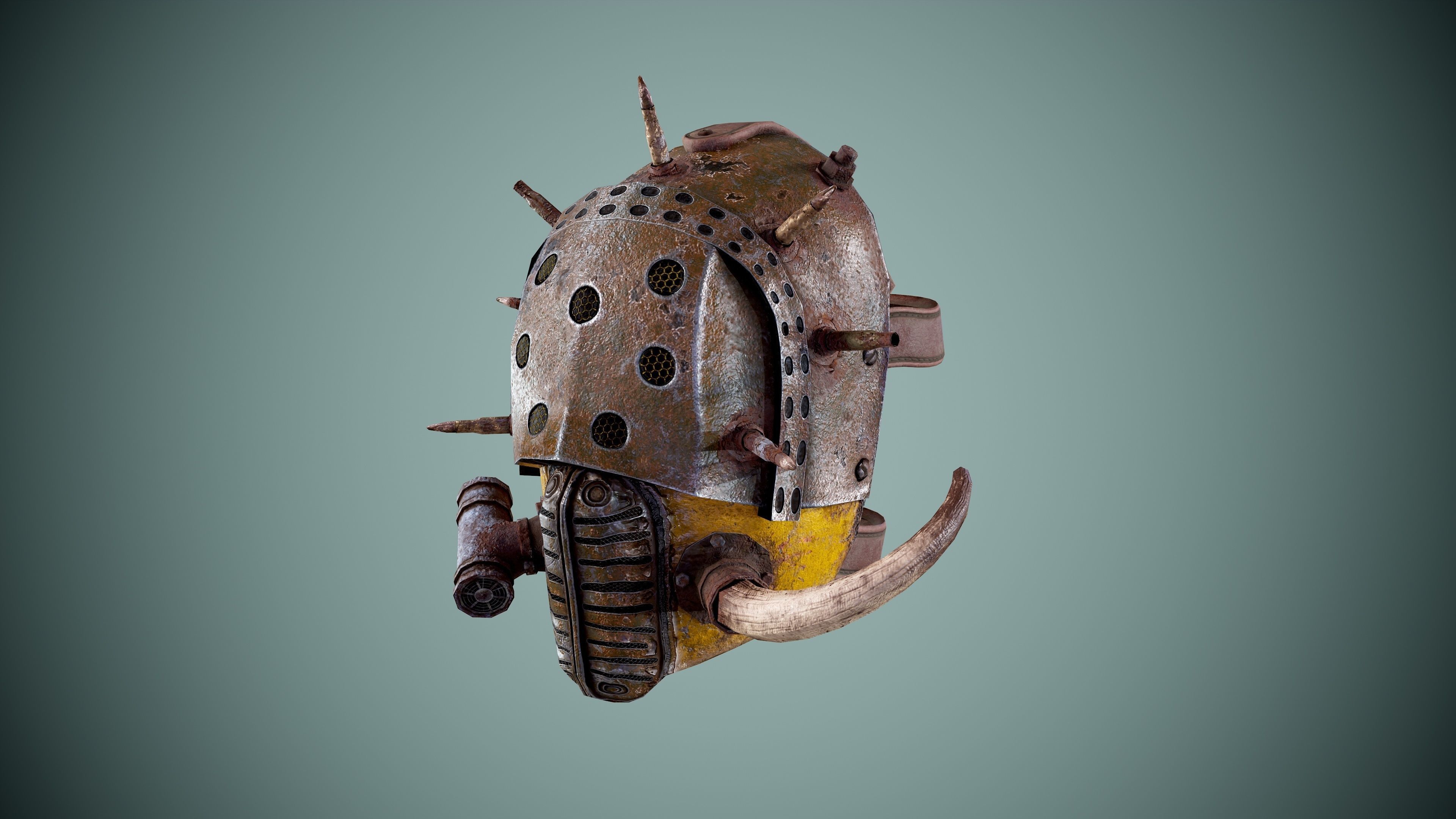 Post apocalyptic Mask Low-poly 3D model_5