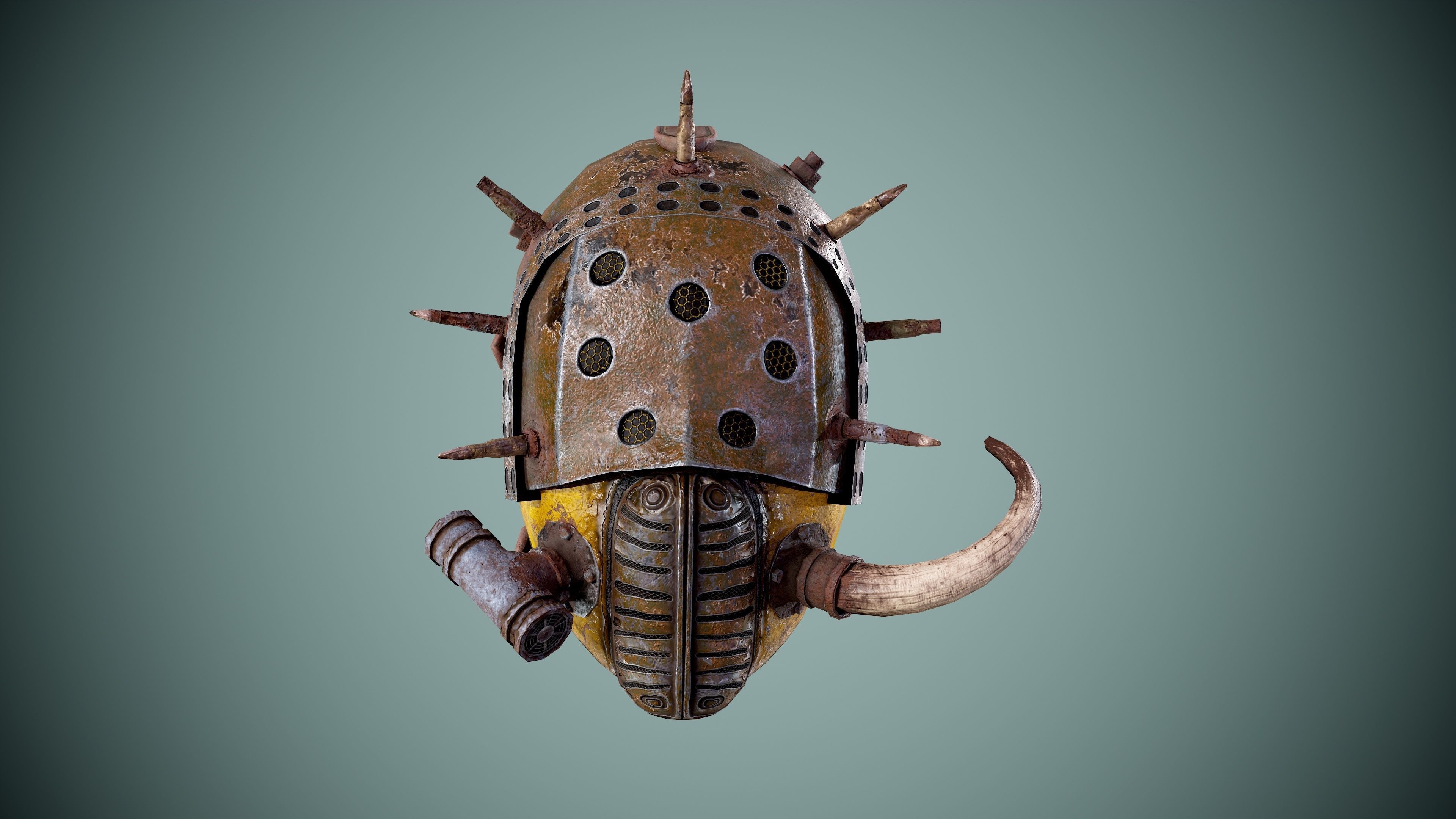 Post apocalyptic Mask Low-poly 3D model_4