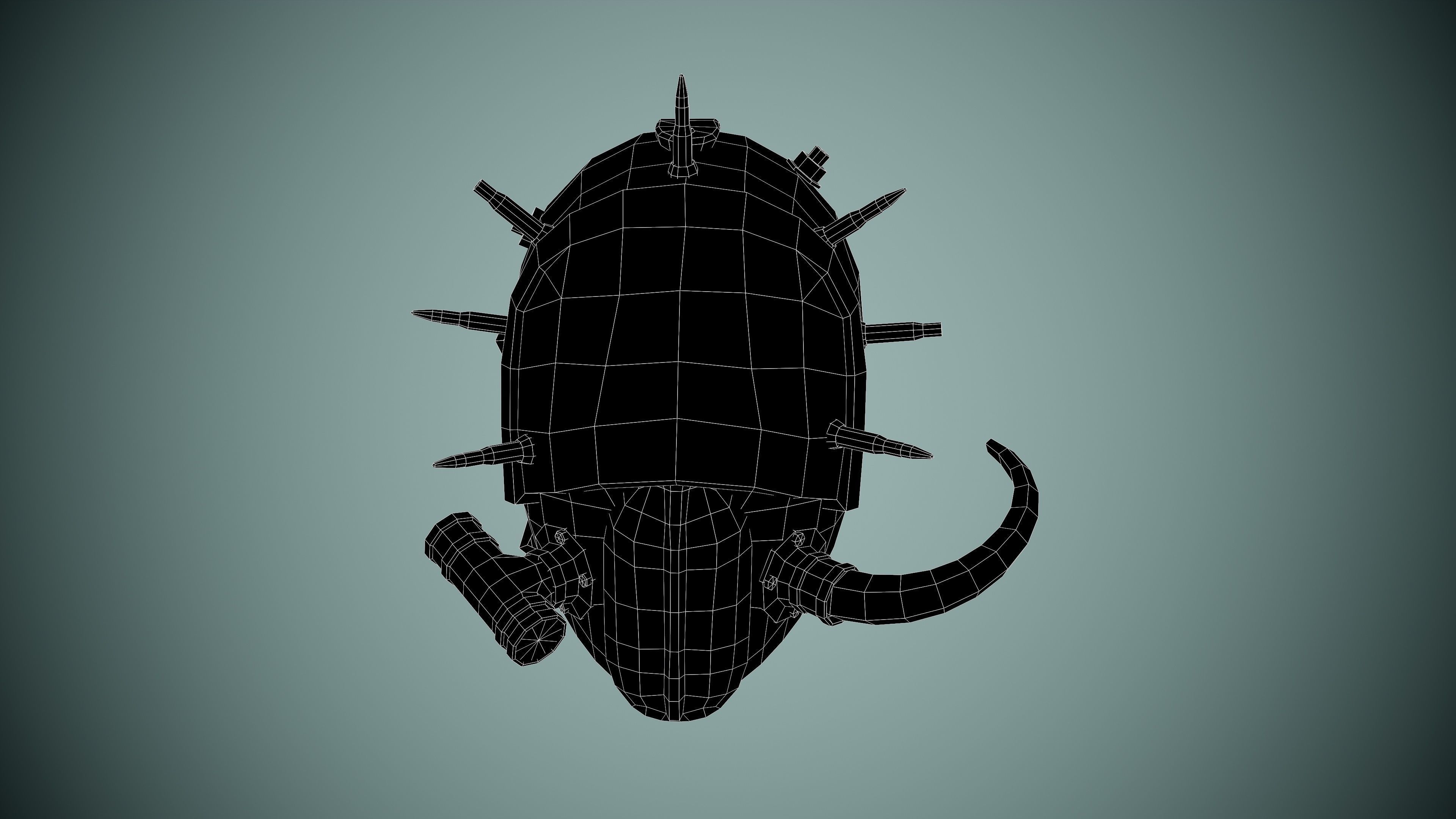 Post apocalyptic Mask Low-poly 3D model_24