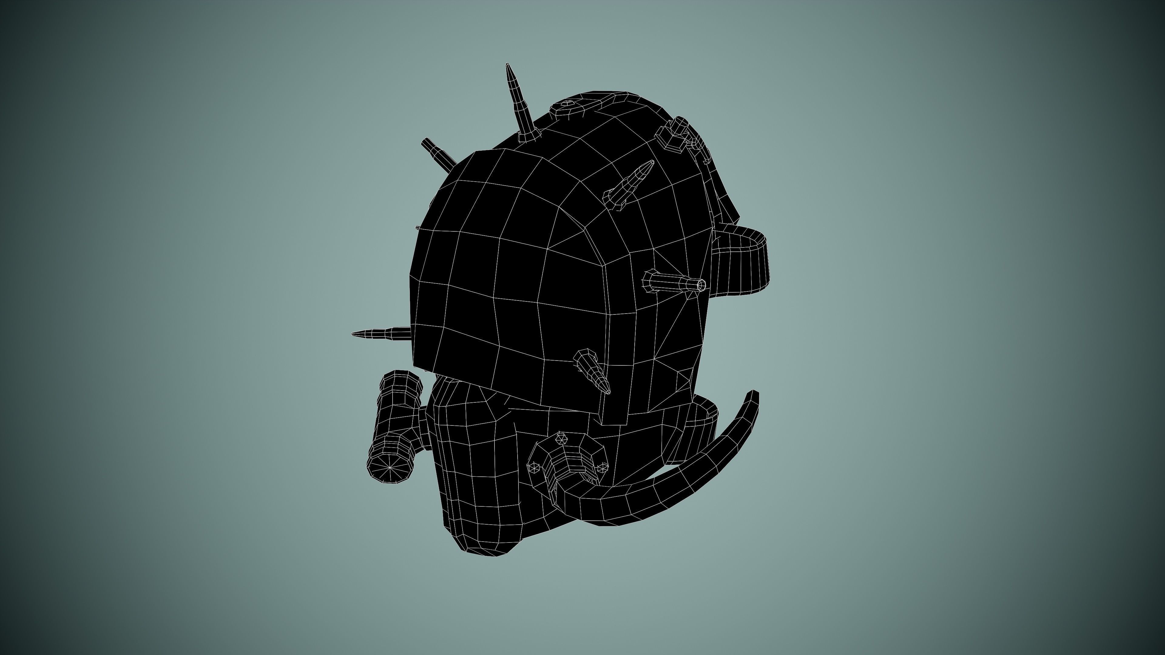 Post apocalyptic Mask Low-poly 3D model_25