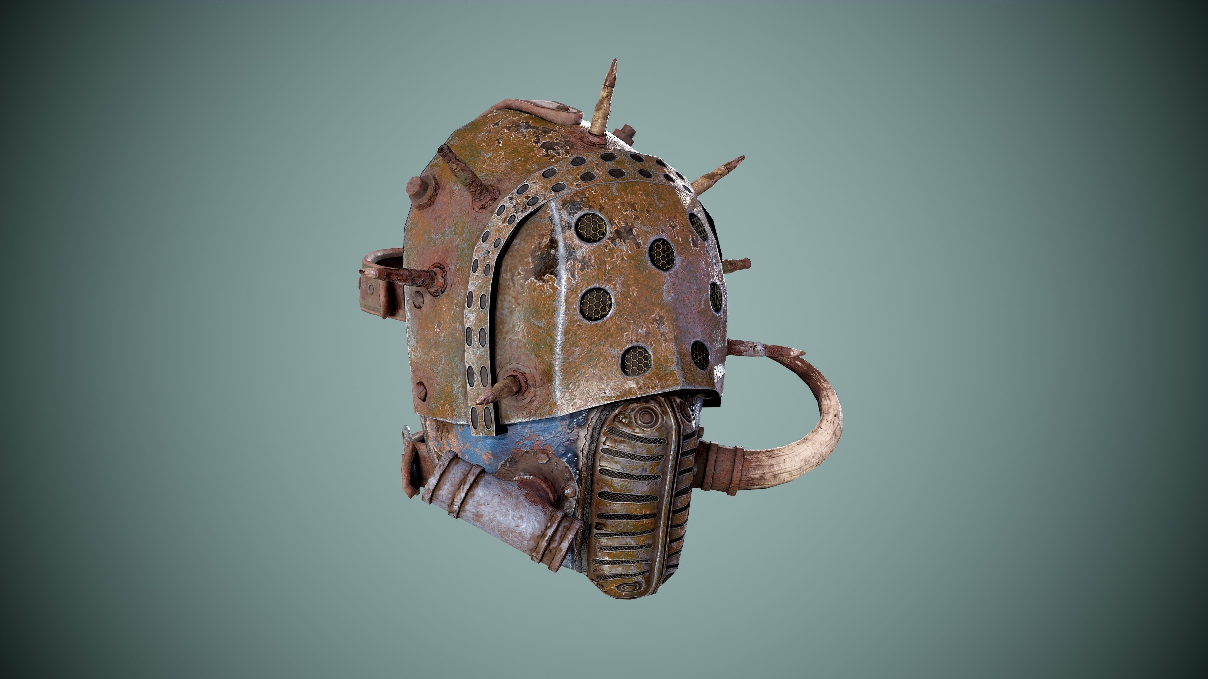 Post apocalyptic Mask Low-poly 3D model_8