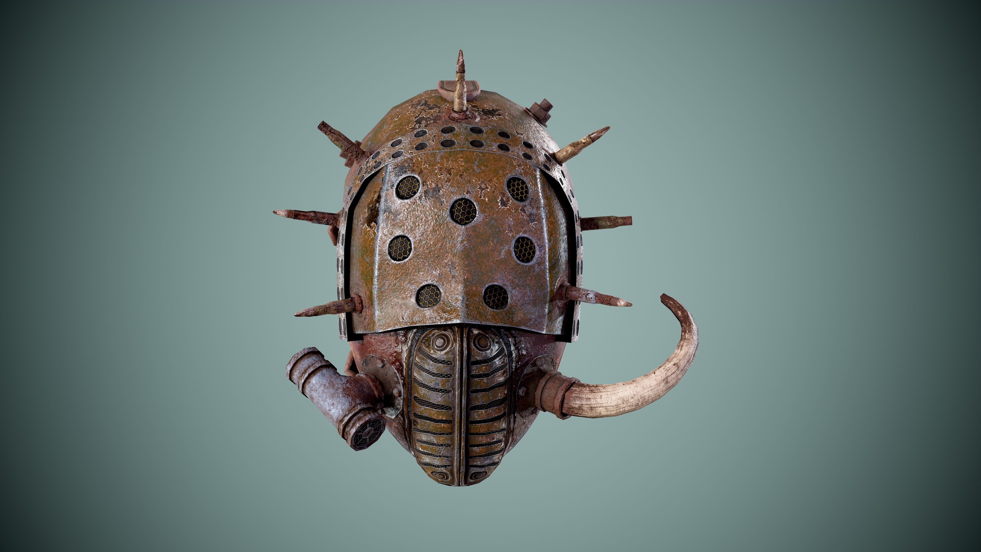 Post apocalyptic Mask Low-poly 3D model_14