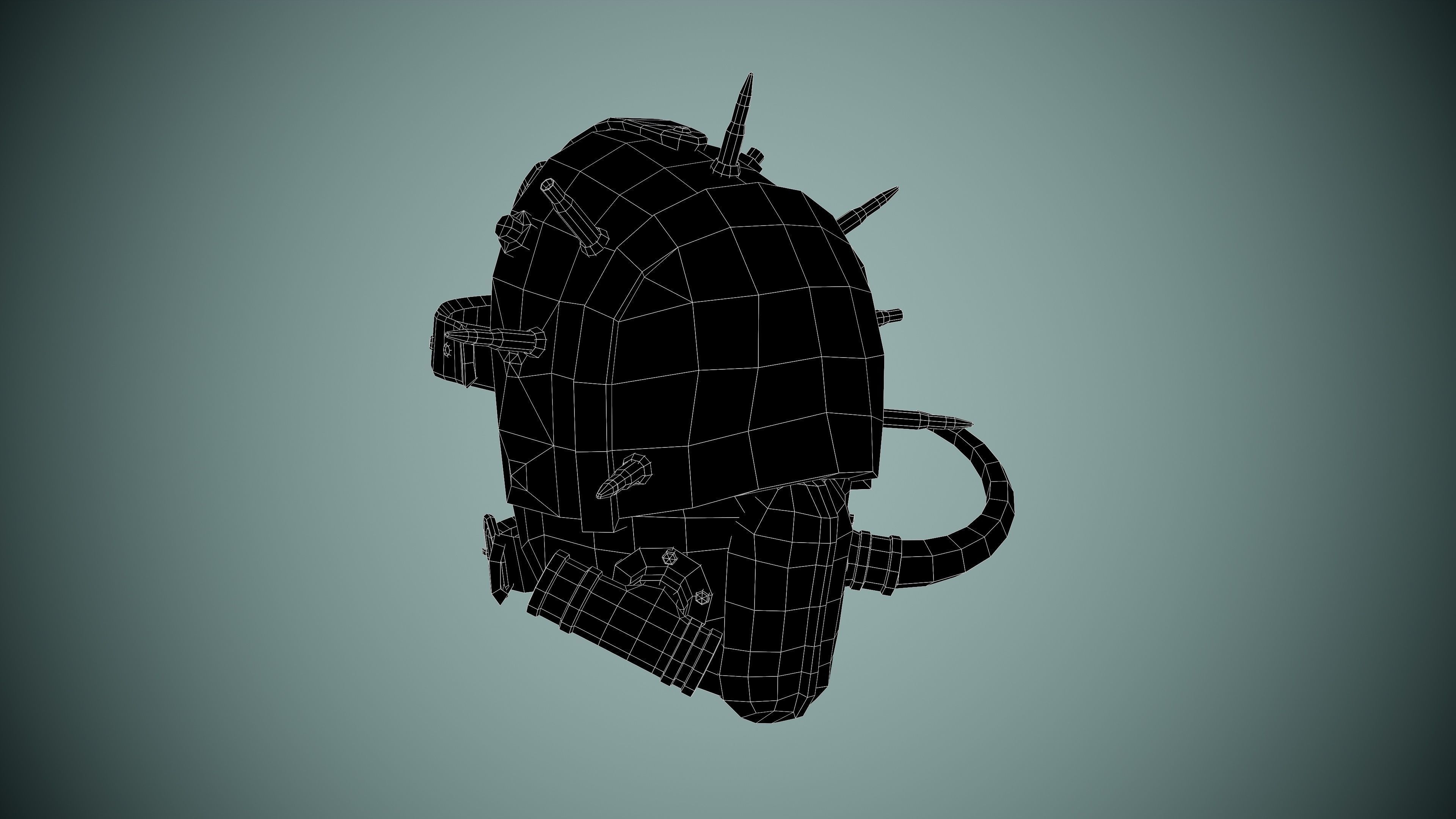 Post apocalyptic Mask Low-poly 3D model_23