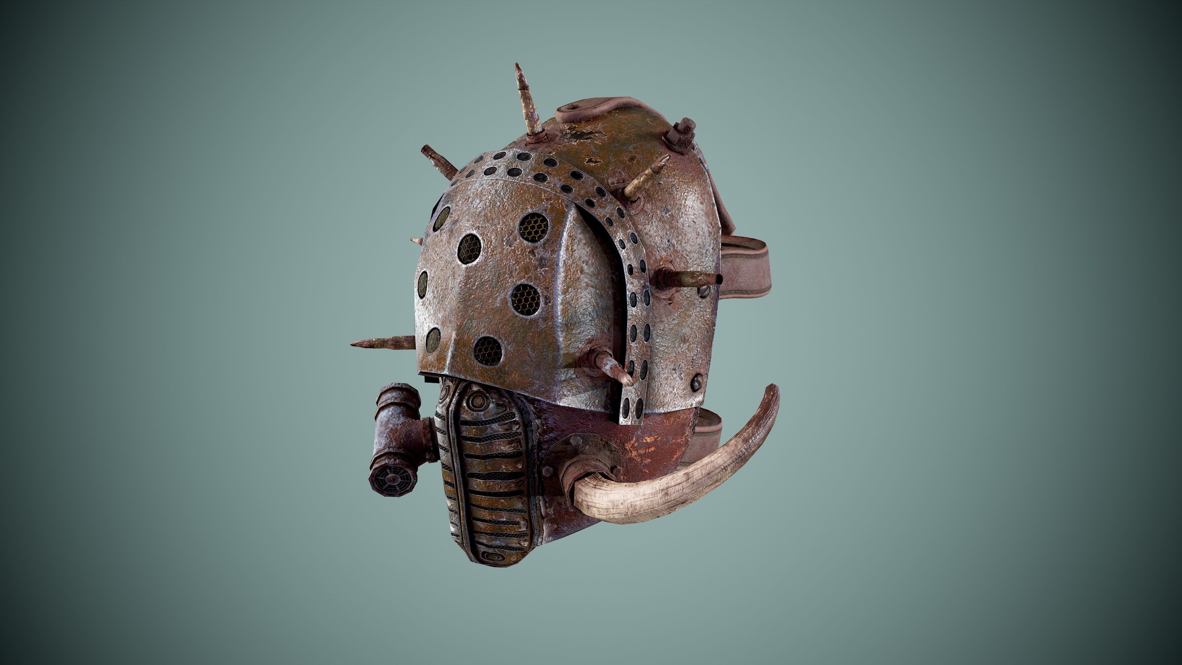 Post apocalyptic Mask Low-poly 3D model_15