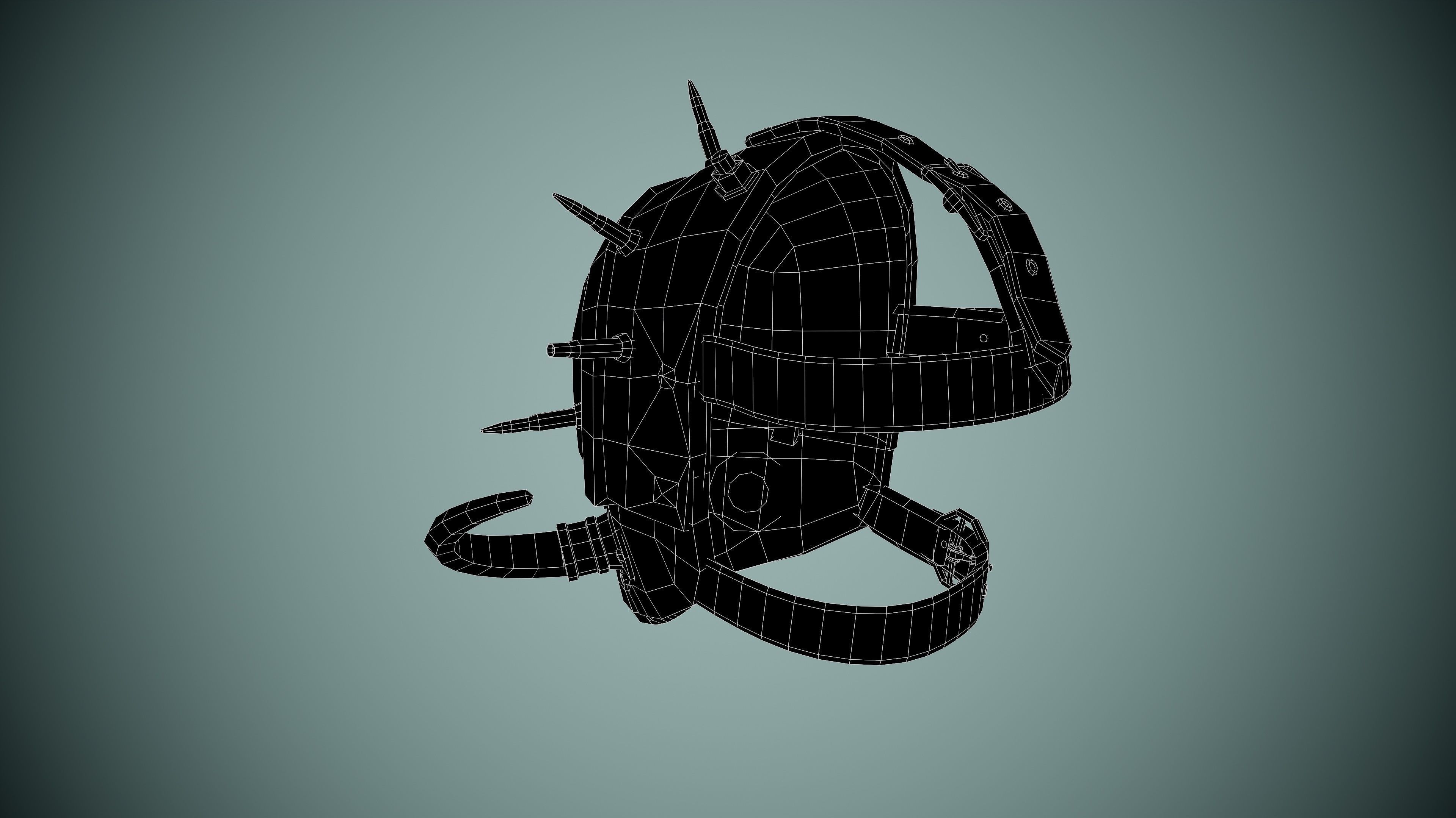 Post apocalyptic Mask Low-poly 3D model_26