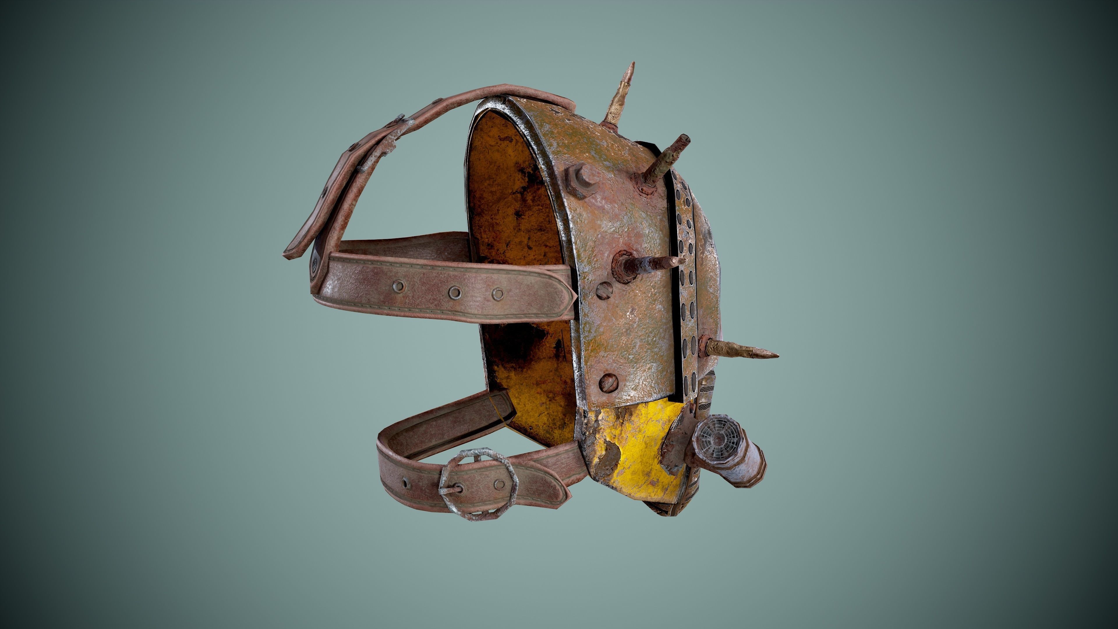 Post apocalyptic Mask Low-poly 3D model_7