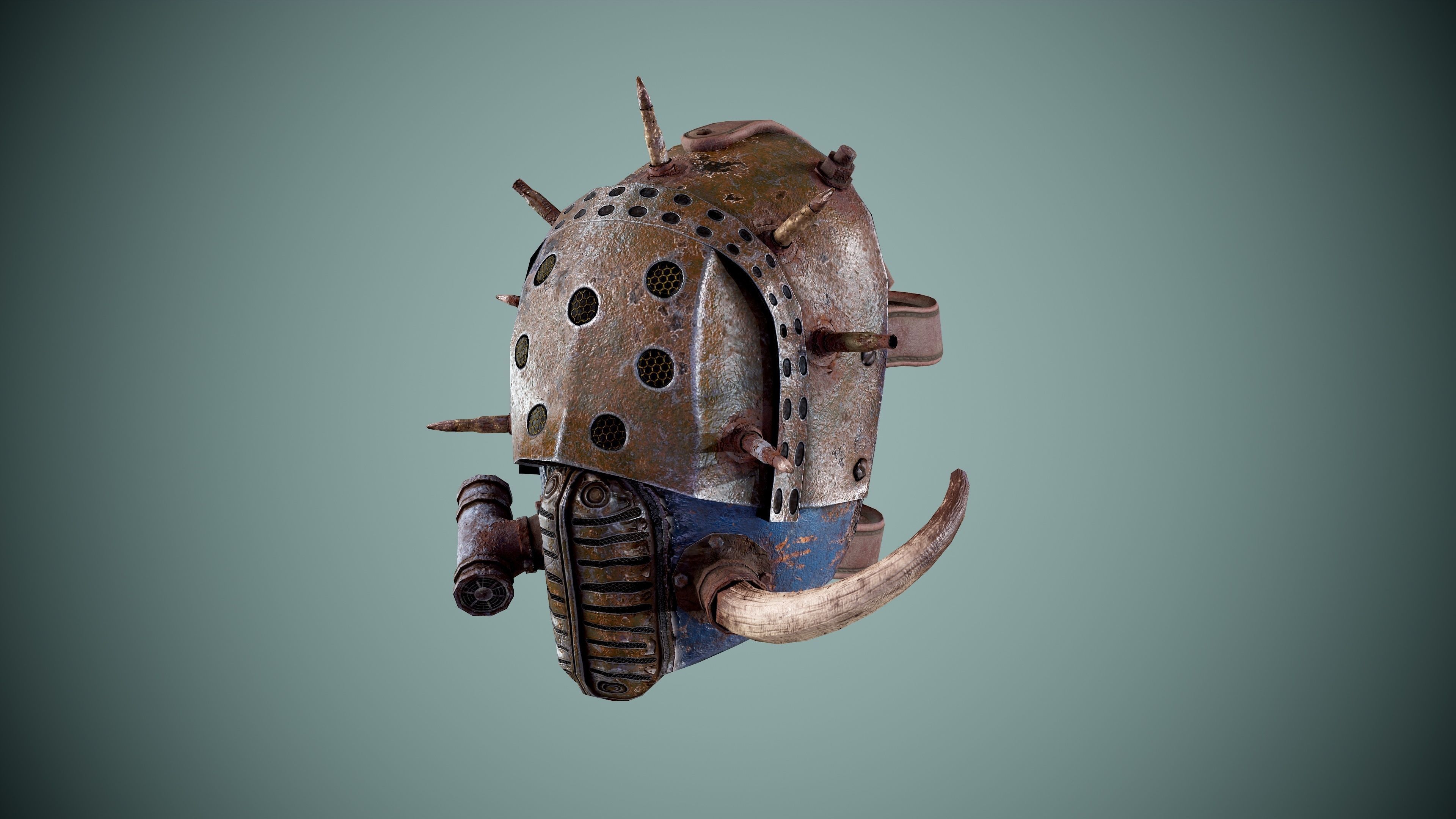 Post apocalyptic Mask Low-poly 3D model_10