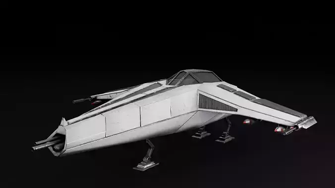 Low poly pbr Spaceship star wars