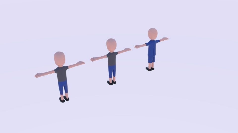  Toon Character Base Low-poly 3D model_2