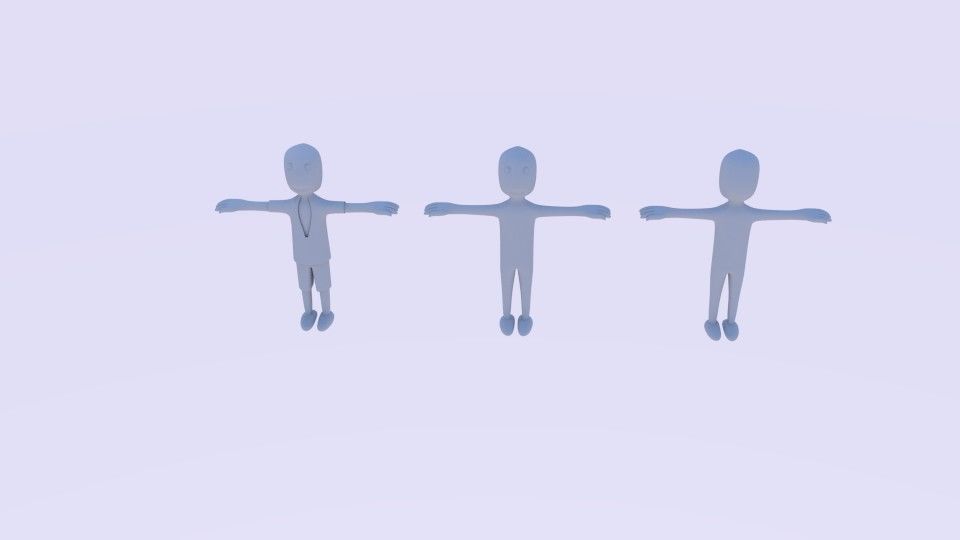  Toon Character Base Low-poly 3D model_4