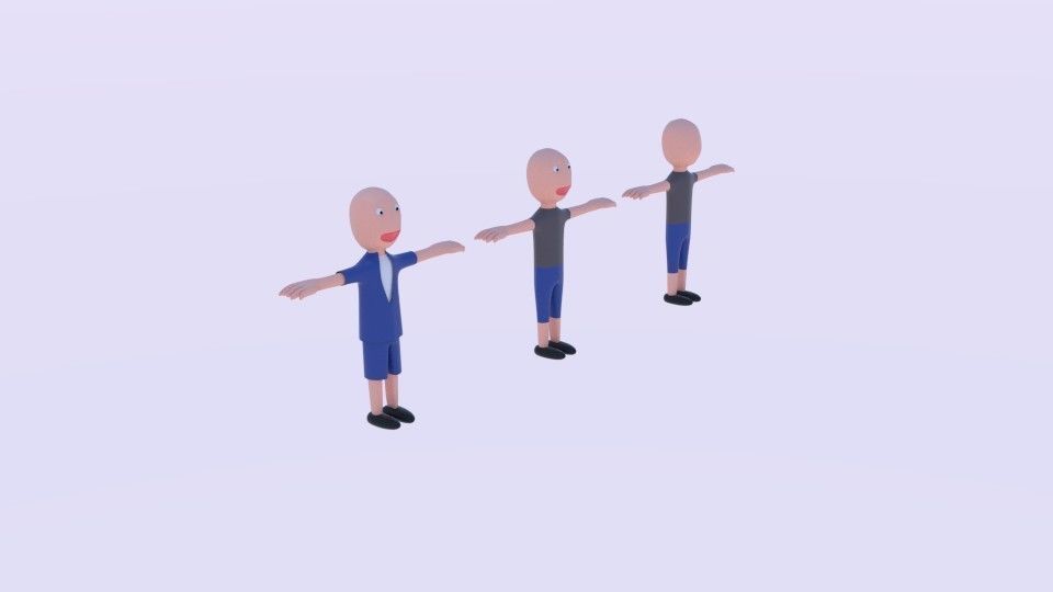  Toon Character Base Low-poly 3D model_1