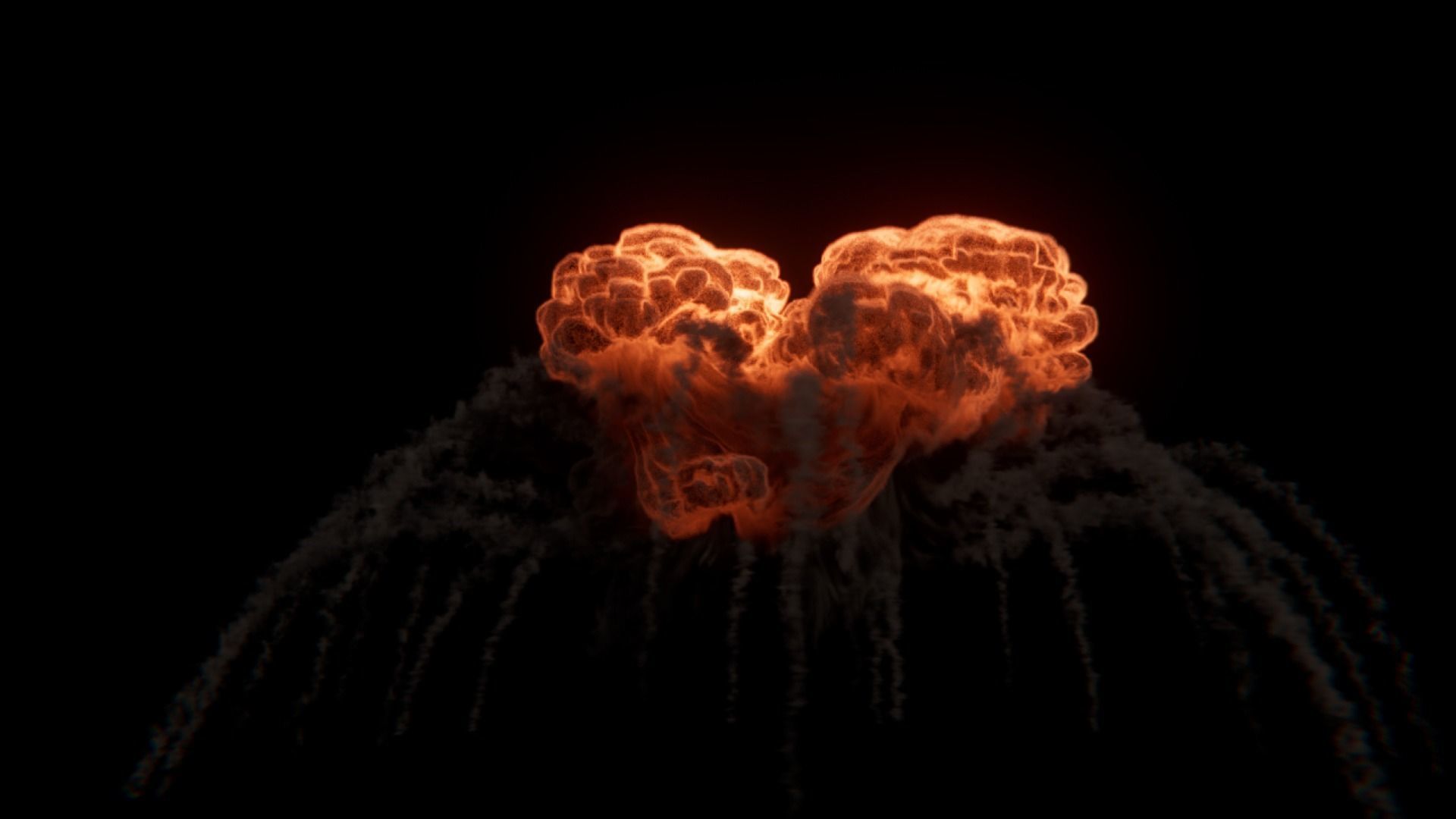 Realistic Explosion heart shaped 3D model_2