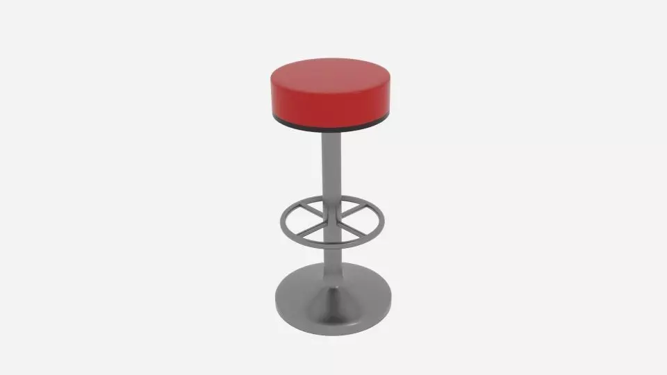 Circle Stool Low-poly 3D model_0