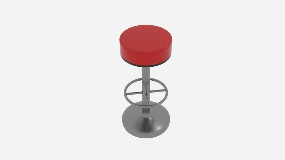 Circle Stool Low-poly 3D model_2