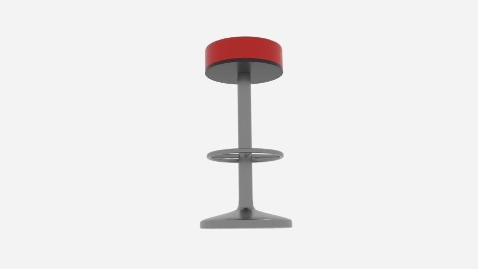Circle Stool Low-poly 3D model_1