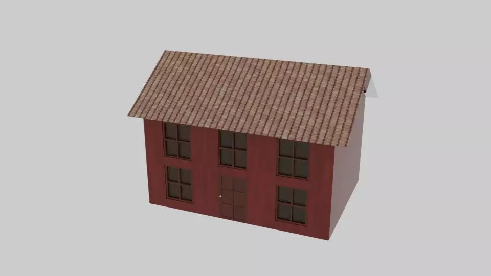  House Brick Low-poly 3D model_0