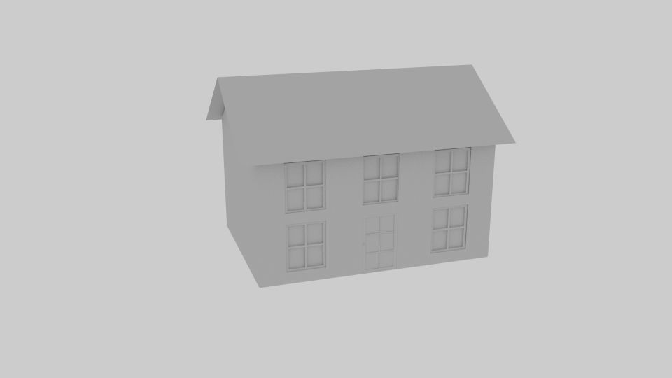 House Brick Low-poly 3D model_4
