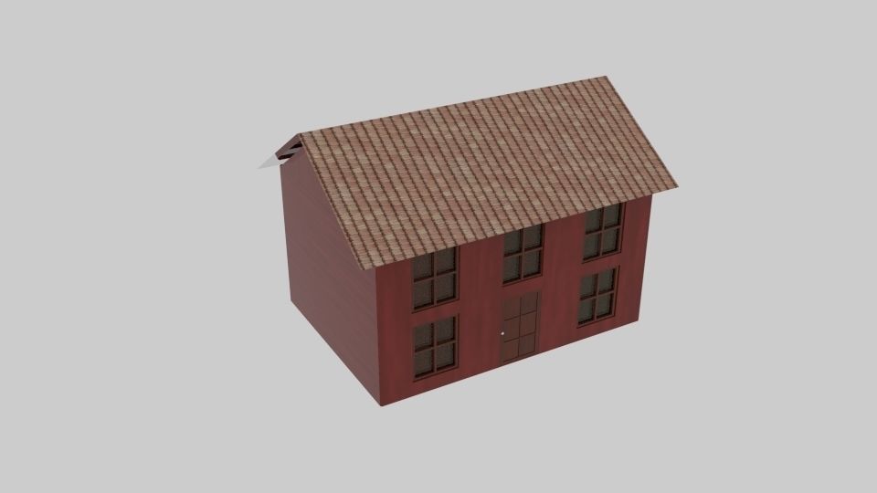  House Brick Low-poly 3D model_3