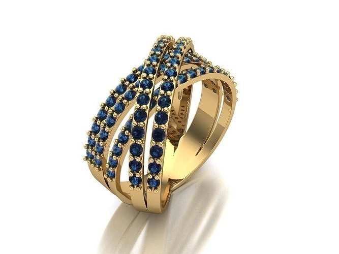 Ring with diamonds und990 3D print model
