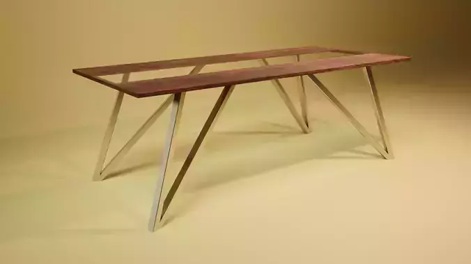 Minimalistic Table With Glass Stripe
