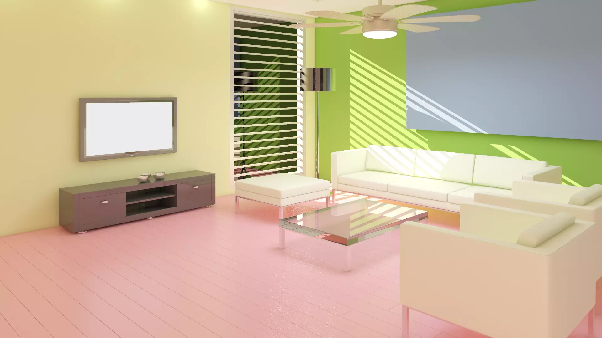 interior living room with walls and furniture Free 3D model