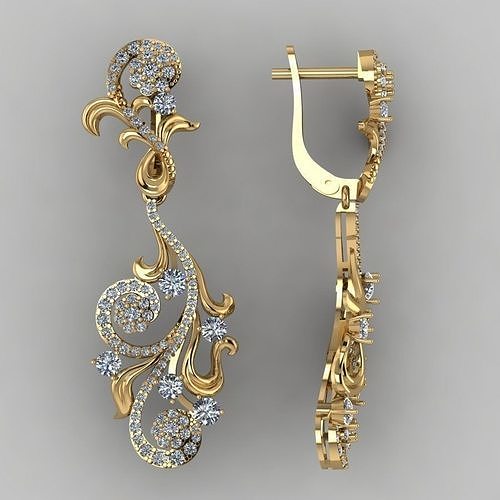 earrings winter patterns 3D print model