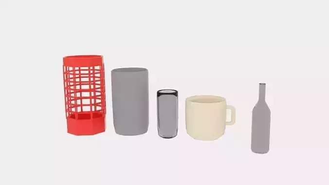 Cylinder Object Pack Low-poly 3D model