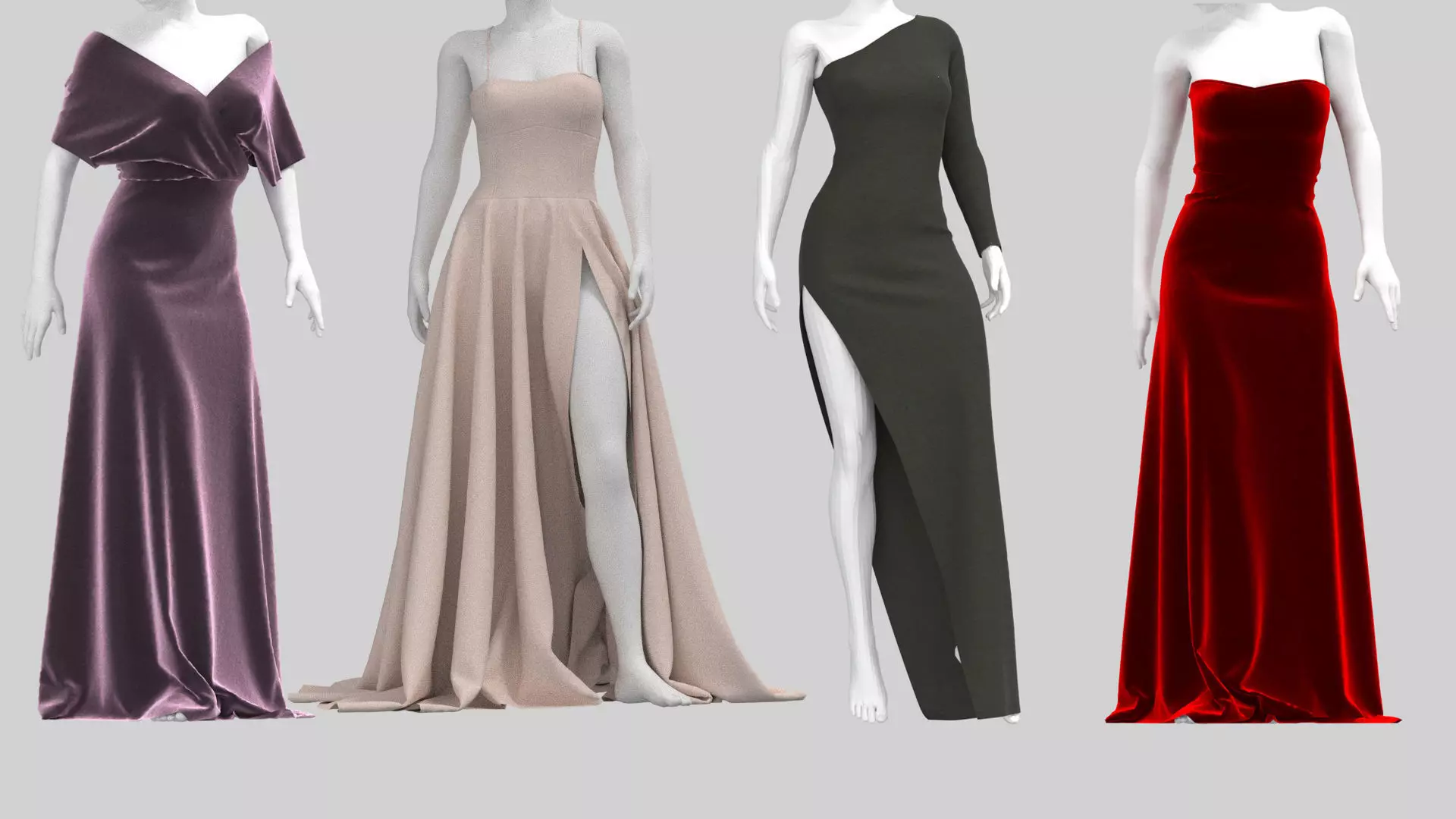 Collection Of Dresses 3D model_0
