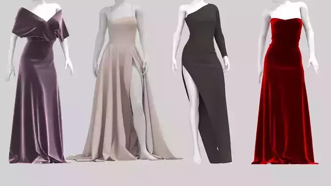Collection Of Dresses 3D model
