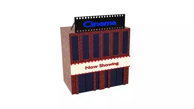 Cartoon CInema 2  Low-poly 3D model
