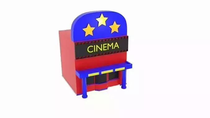  Cartoon Cinema 3 Low-poly 3D model