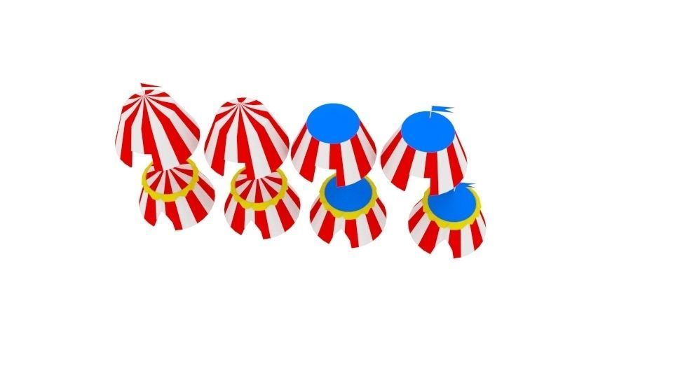  Tent Circus Low-poly 3D model_3