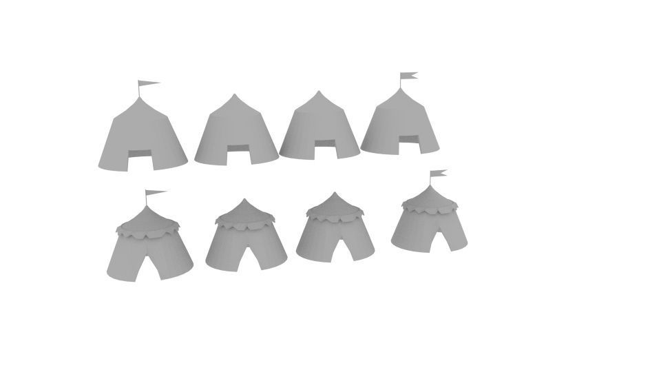  Tent Circus Low-poly 3D model_4