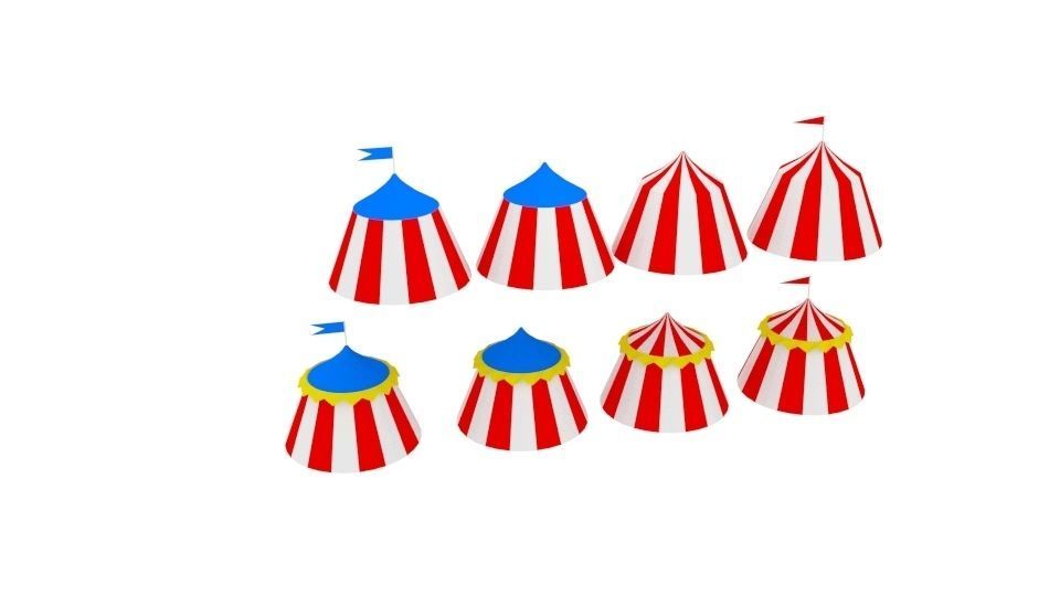  Tent Circus Low-poly 3D model_2