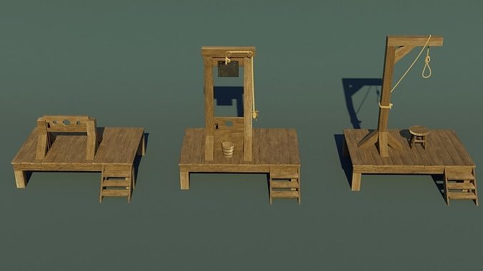 Medieval executions machines Low-poly 3D model