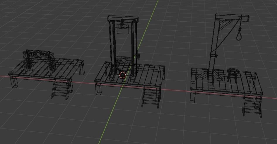 Medieval executions machines Low-poly 3D model_2