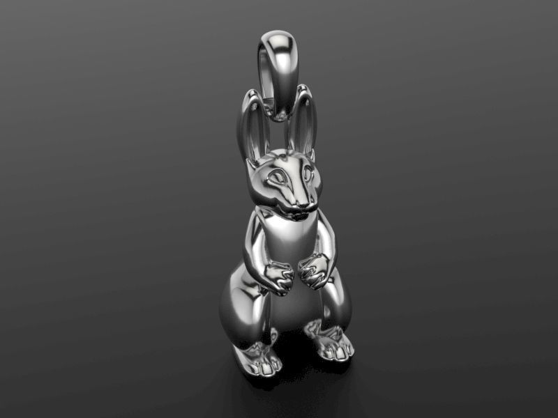 Bunny Pendant 3D print model_3