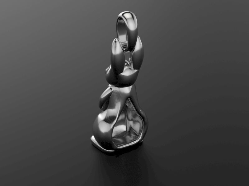 Bunny Pendant 3D print model_4