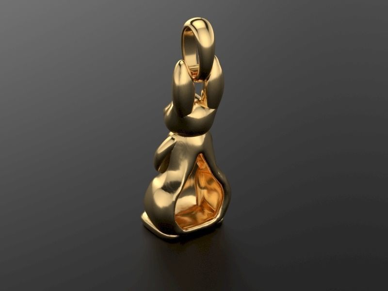 Bunny Pendant 3D print model_2