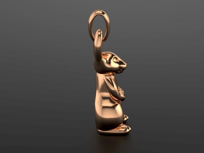 Bunny Pendant 3D print model_9