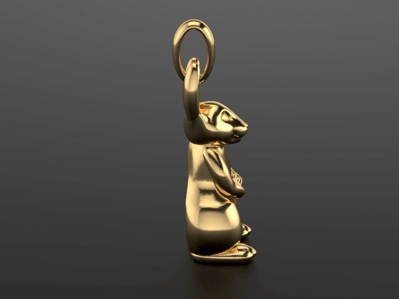 Bunny Pendant 3D print model_6