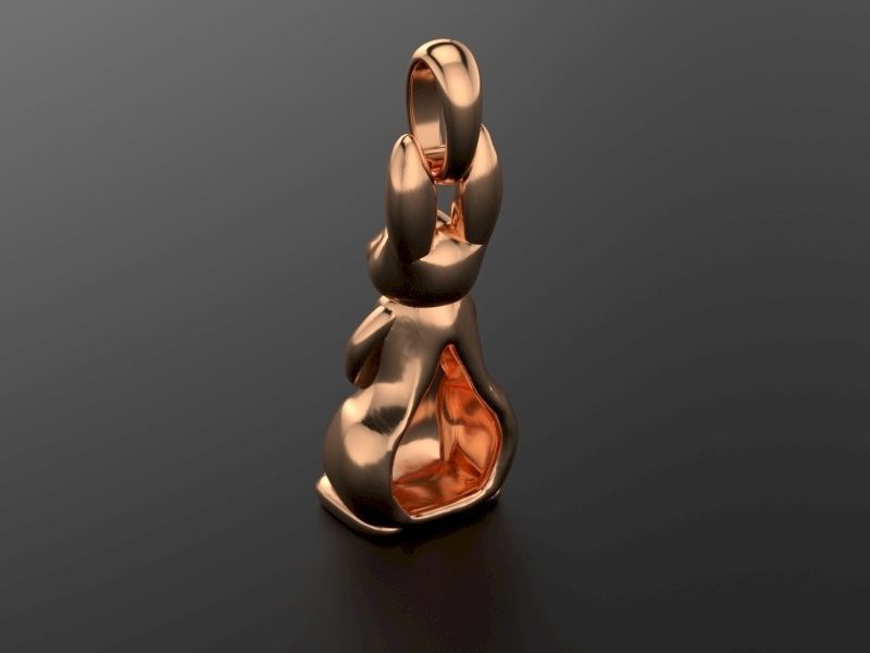 Bunny Pendant 3D print model_5