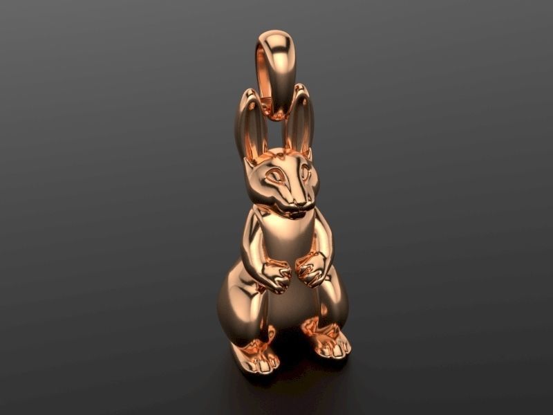Bunny Pendant 3D print model_1