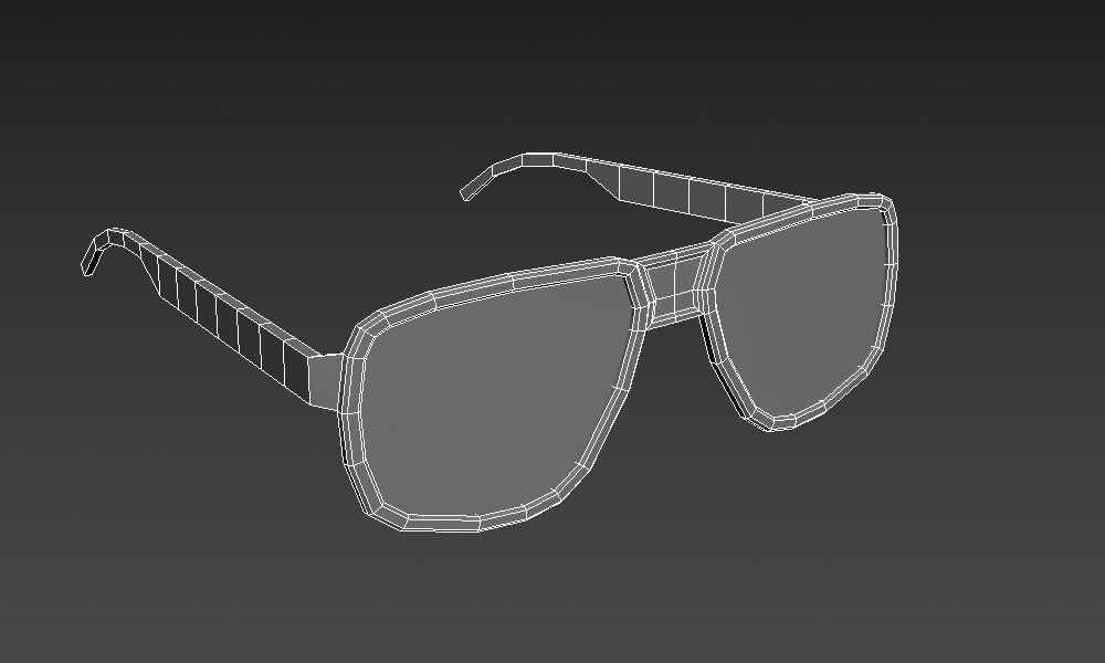 Sunglasses pair of Low-poly 3D model_2