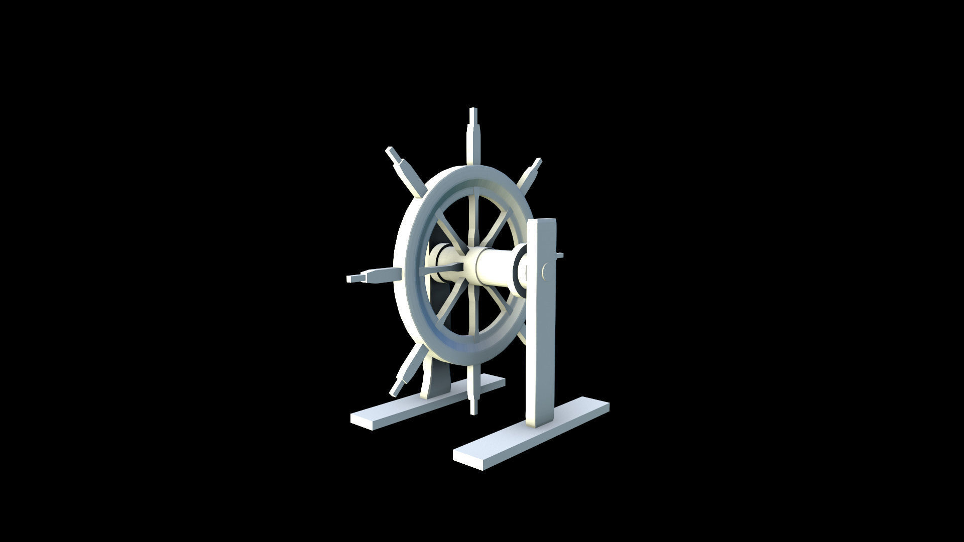 Low-Poly Ship Wheel Low-poly 3D model_3